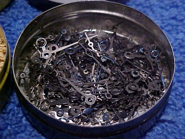 2 Vintage Watch parts Tins 100s of Hands