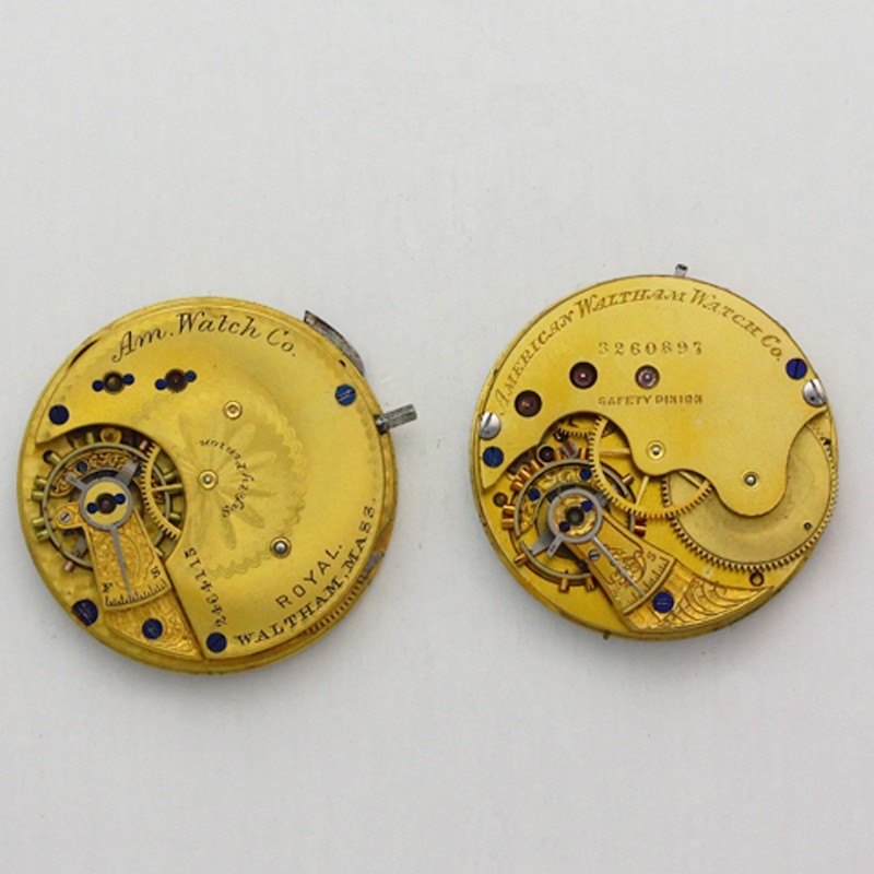 American Waltham Watch Co. Grade D – Grade Royal Pocket Watch Movement + Dials