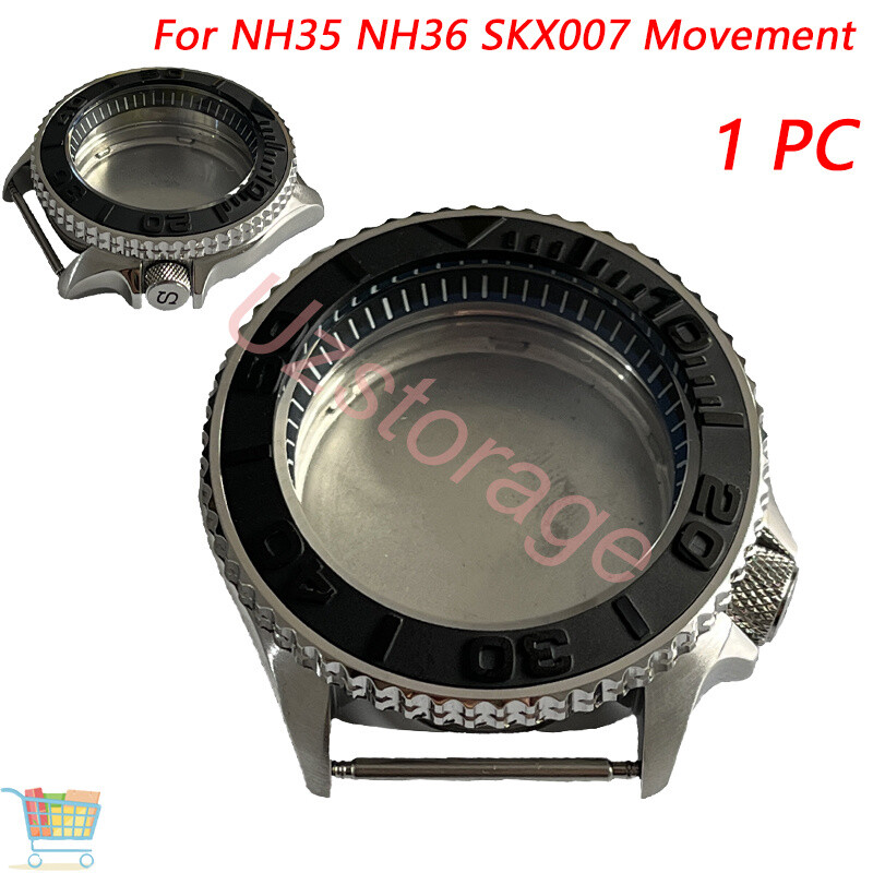 41.5mm Watch Case Sapphire Glass+Insert For NH35 NH36 4R35 4R15 SKX007 Movement