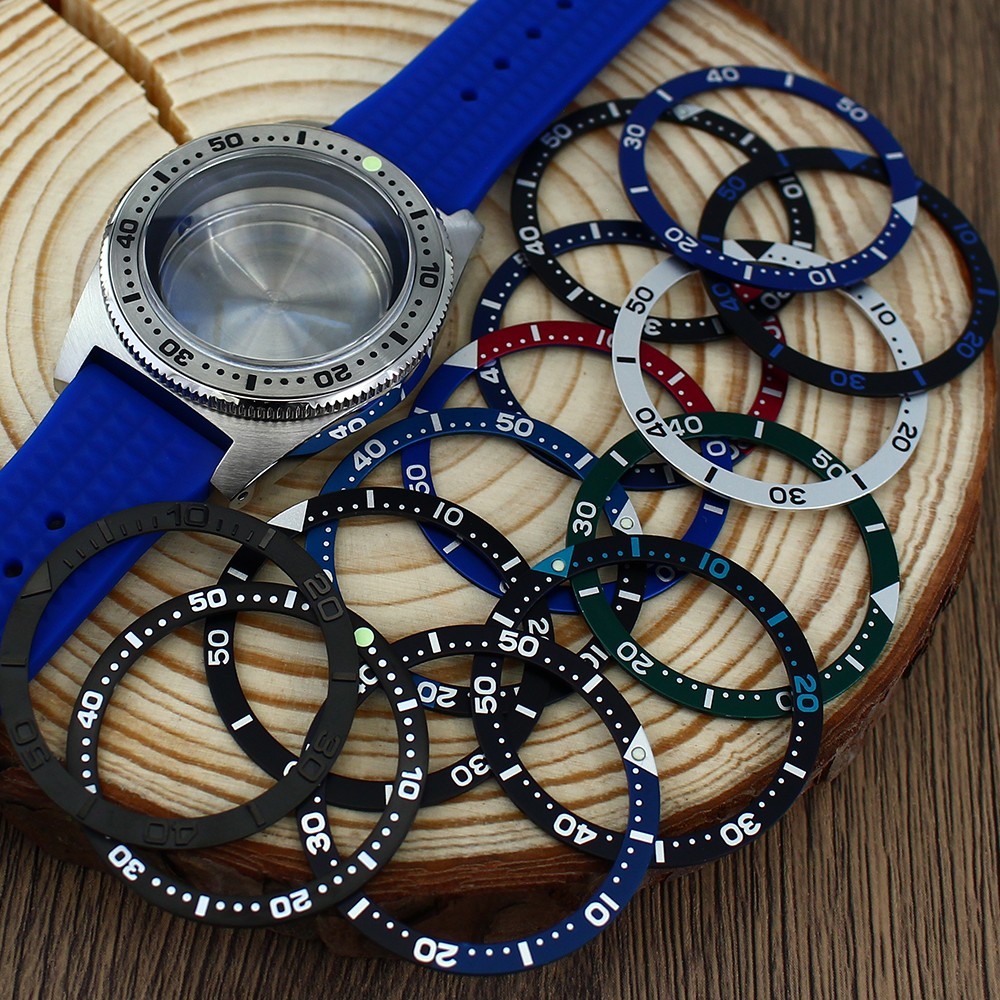 Sapphire 40mm Steel Watch Case Blue Strap Modify 62MAS Mods For Seiko NH35 34 36
