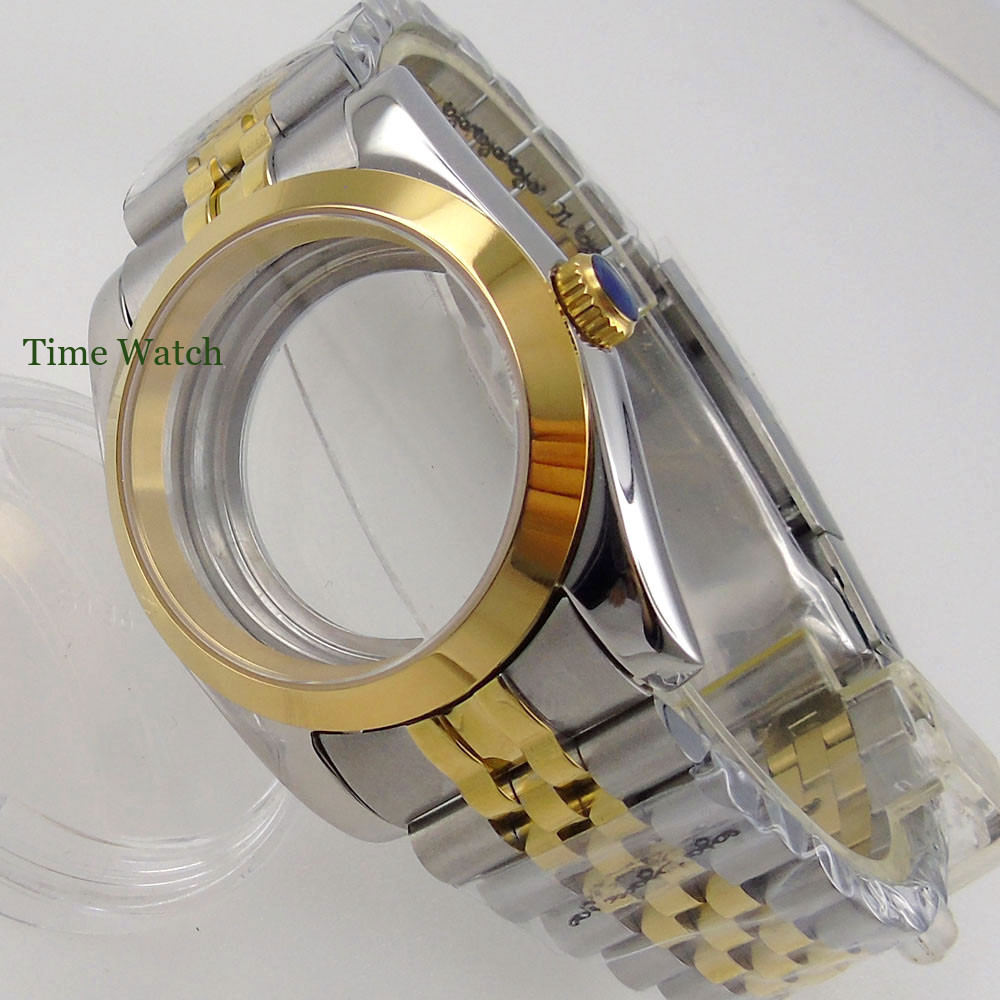 Golden Sapphire Watch Case Fit NH35A Miyota 8215 2813 ETA 2836 PT5000 39mm/36mm