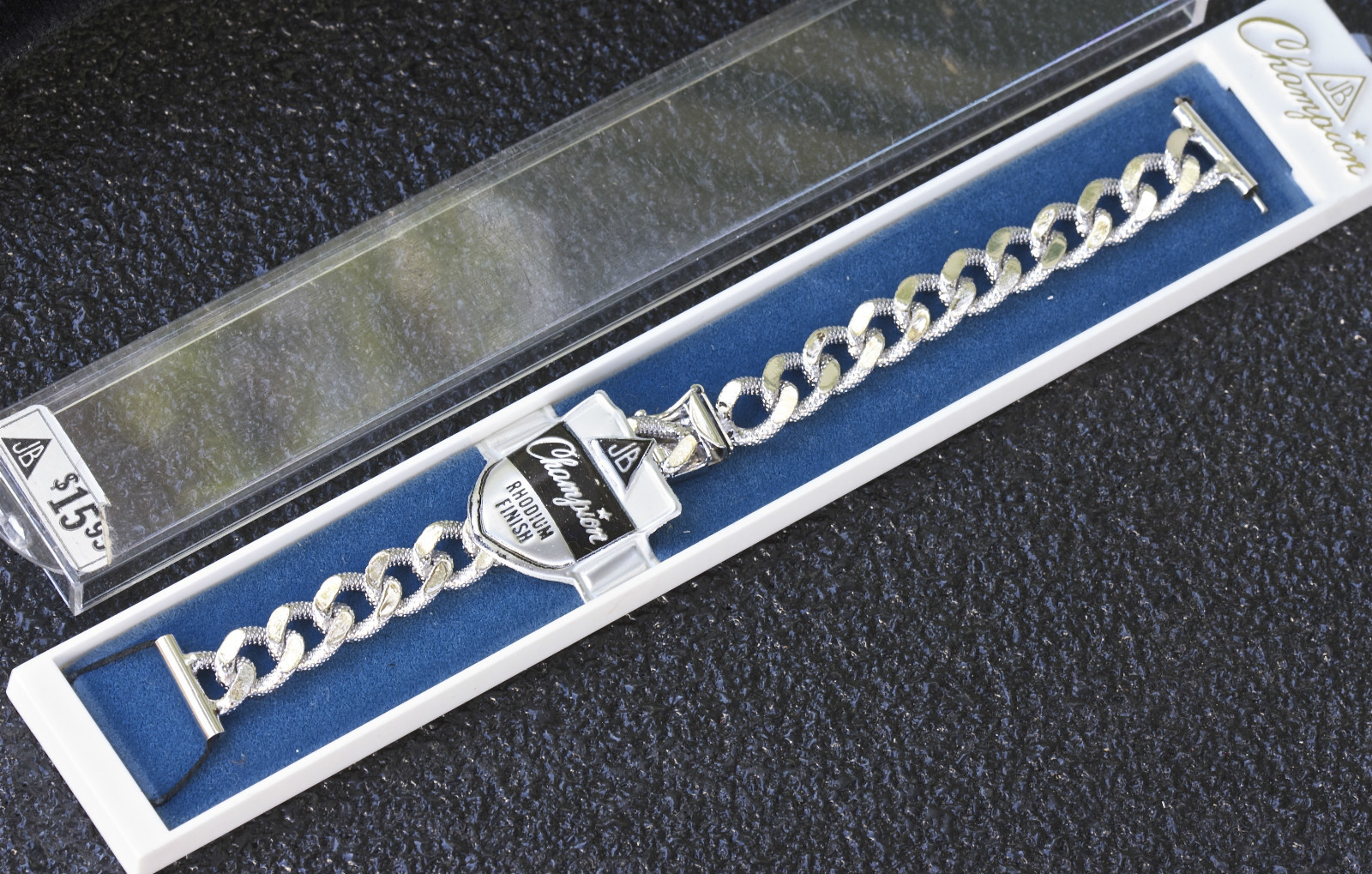 Rare 1960s ladies silver color ID bracelet vintage watch band JB Champion USA