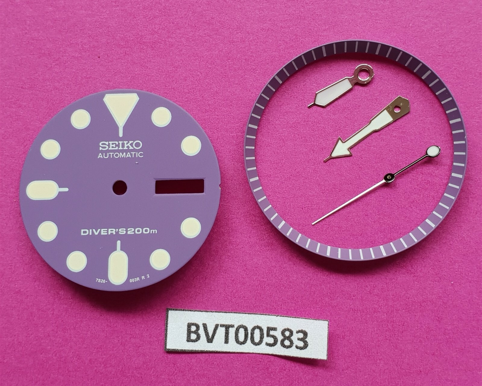 NEW SEIKO VIOLET DIAL HANDS MINUTE TRACK SET FOR SEIKO 7S26 0020 WATCH BVT00583