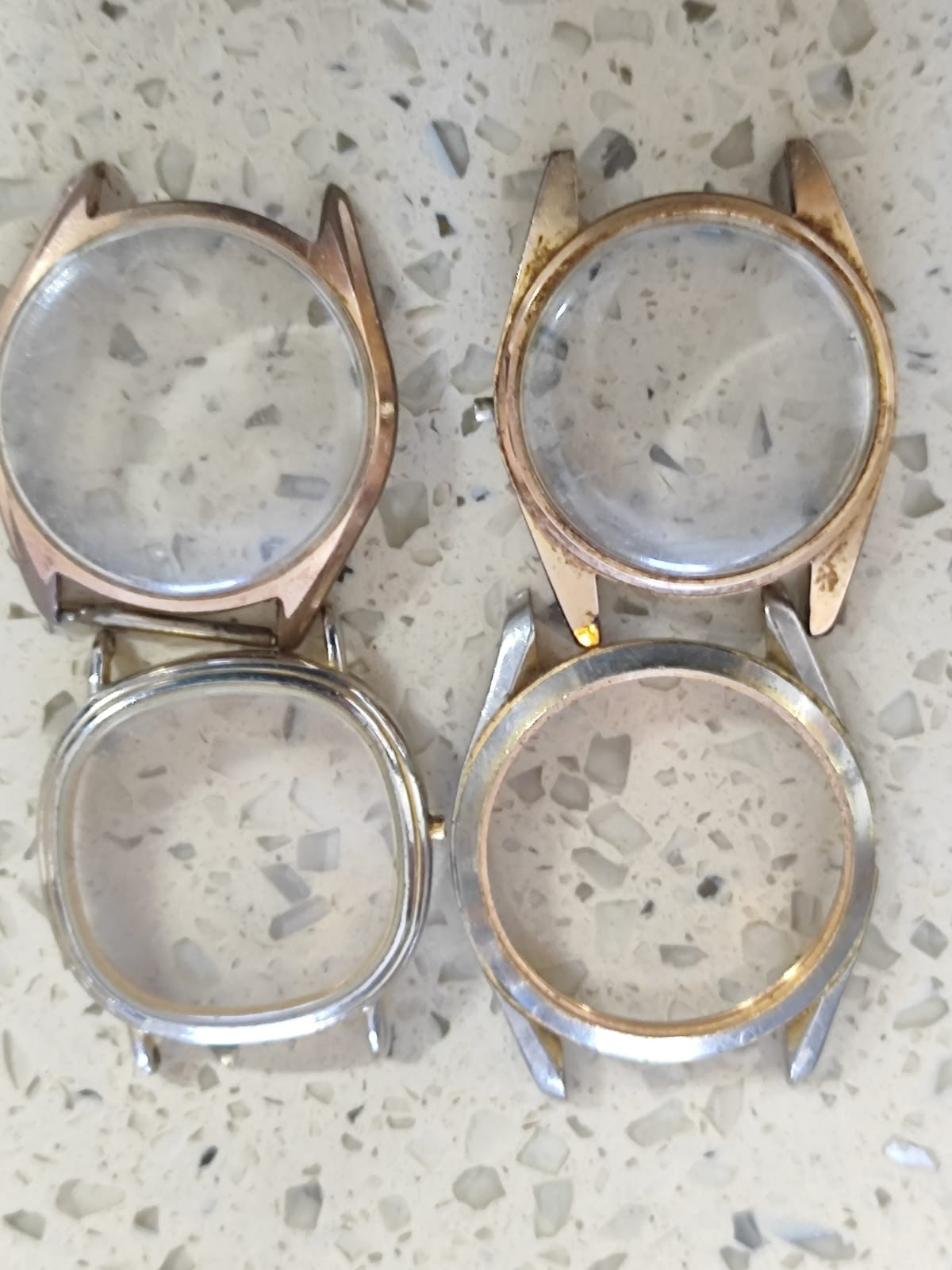 VINTAGE CASE WATCH SWISS LOT CASE GOLD Plated 34MM &other without back Case