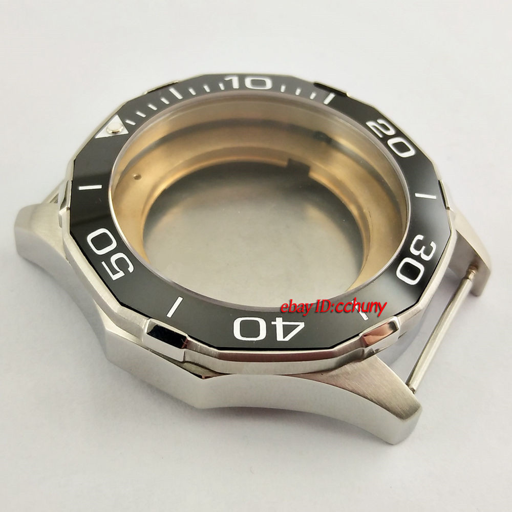 45mm Watch Case Silver Case Fit ETA 2836, Miyota 8205/8215/821A,Mingzhu2813/3804