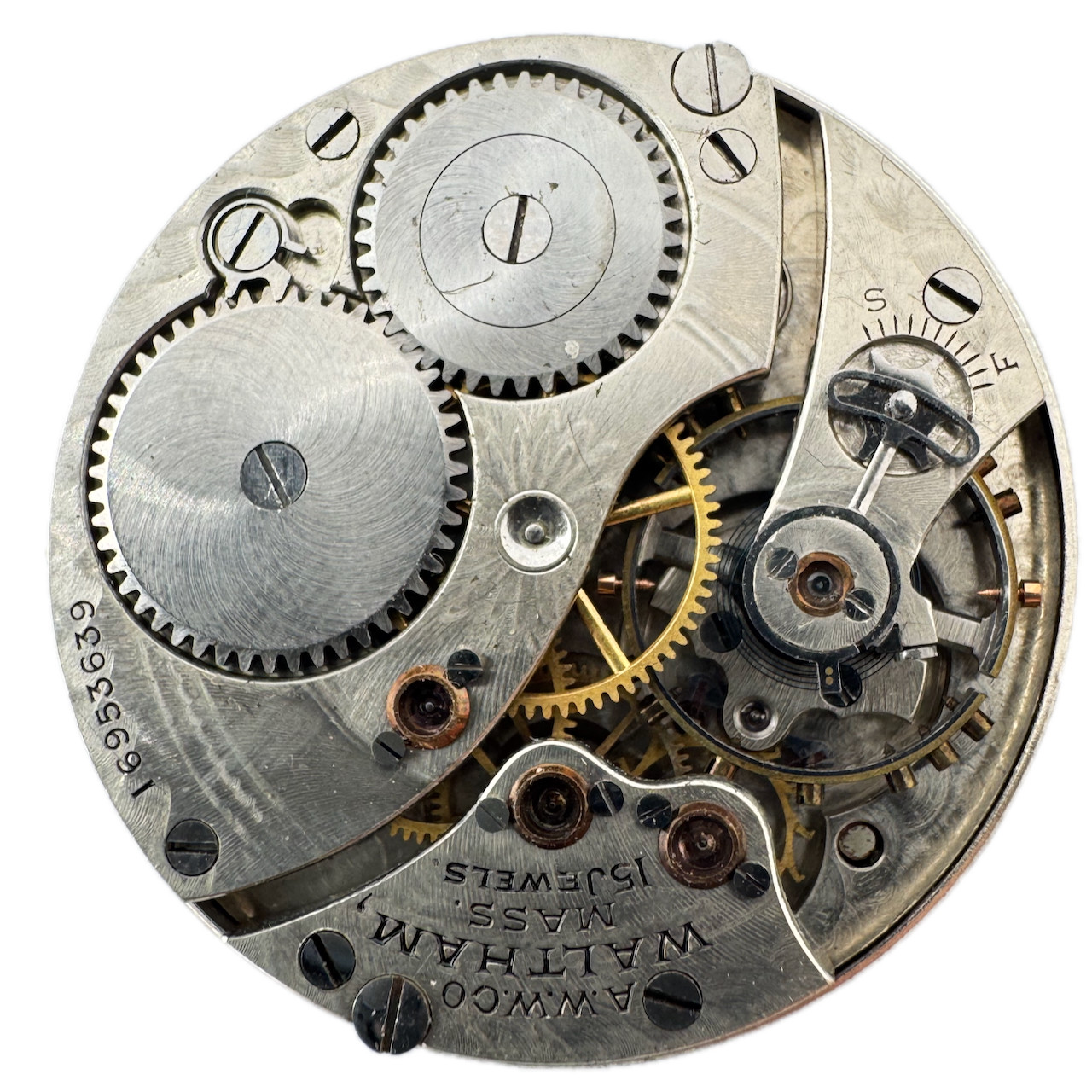 Antique 0s 1908 Waltham 15 Jewel Mechanical Pocket Watch Movement 115 USA
