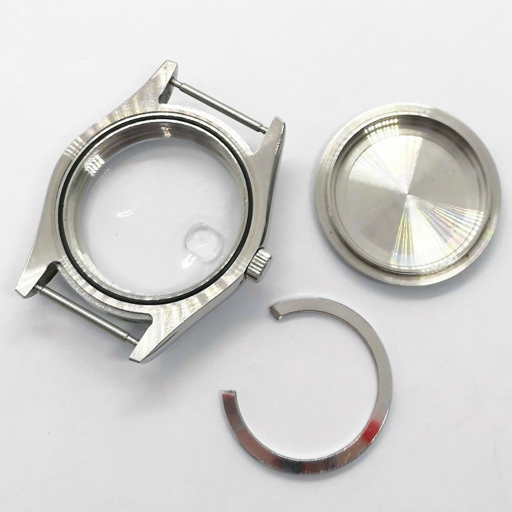 41mm sapphire glass Silver Watch Case fit ETA 2836 Miyota 8215 821A P838