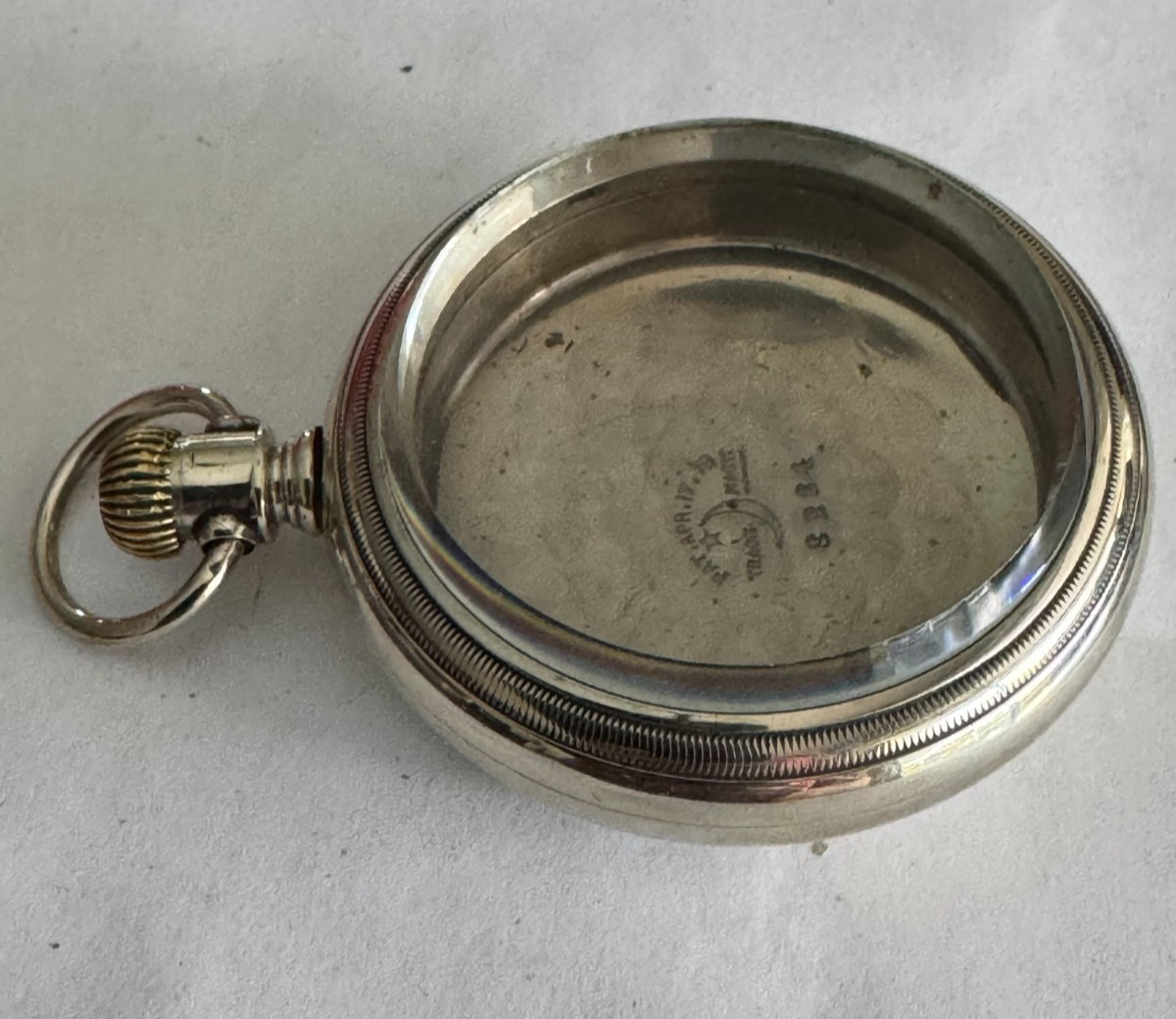 VINTAGE 18 SIZE CRESCENT SWINGOUT STYLE POCKET WATCH CASE PENDANT & LEVER SET