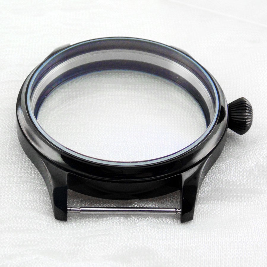 44mm Stainless Steel Watch Case For ETA 6497 6498 Seagull ST3600 ST3621 Movement