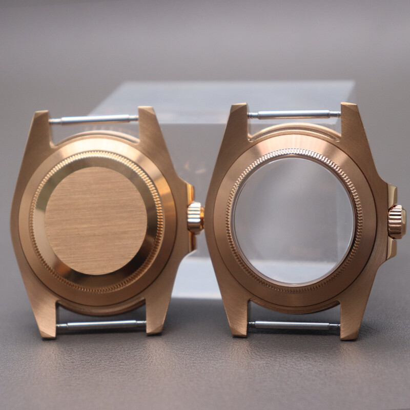 40mm Rose Gold Stainless Steel Watch Case 3C Luminous Ceramic For nh36 nh35 nh34