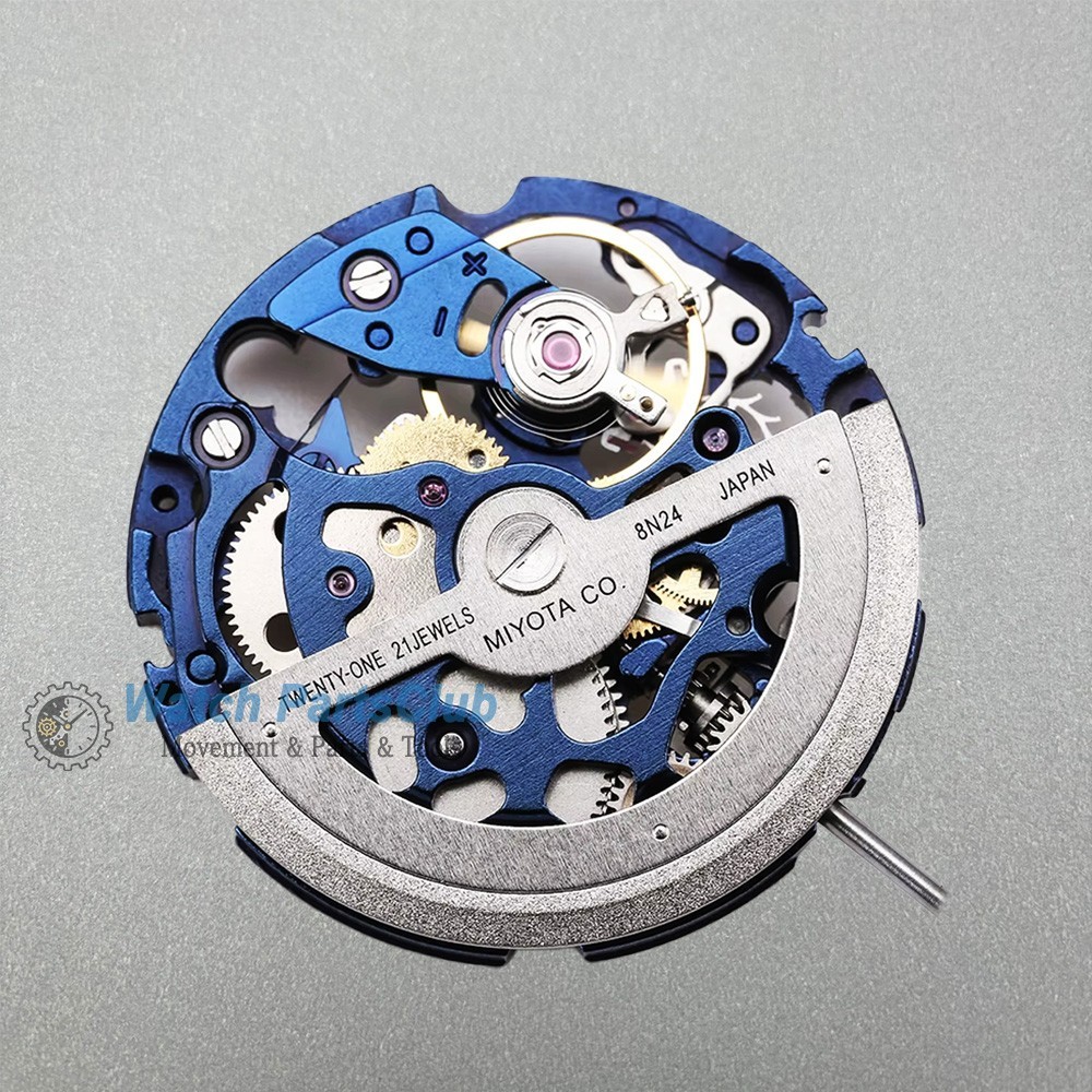 Japan Miyota 8N24 Automatic Movement Self-winding Skeleton Mechanism 21 Jewels