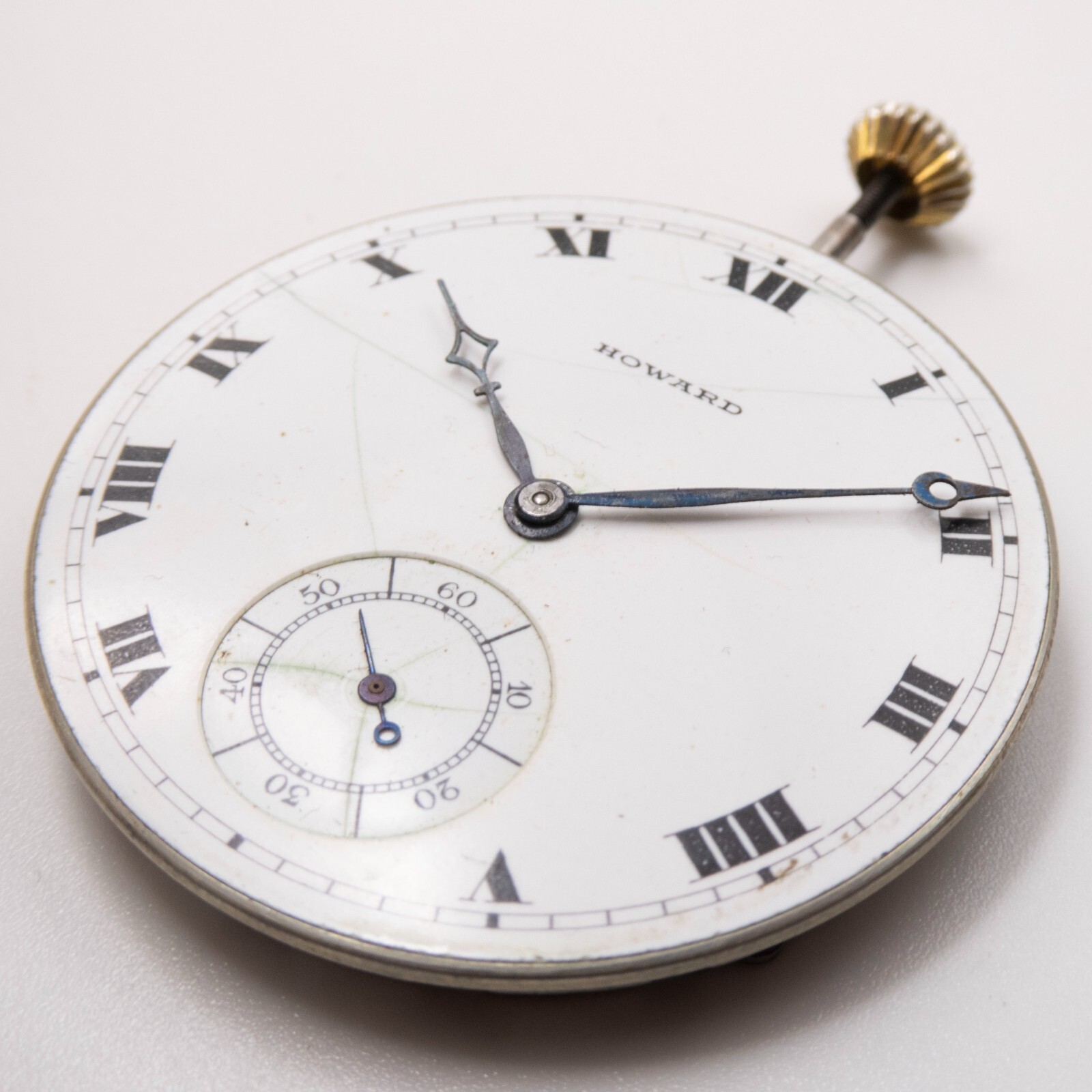 E. Howard Series 7 12-Size 17-Jewel Antique Pocket Watch Movement, Keeps Time