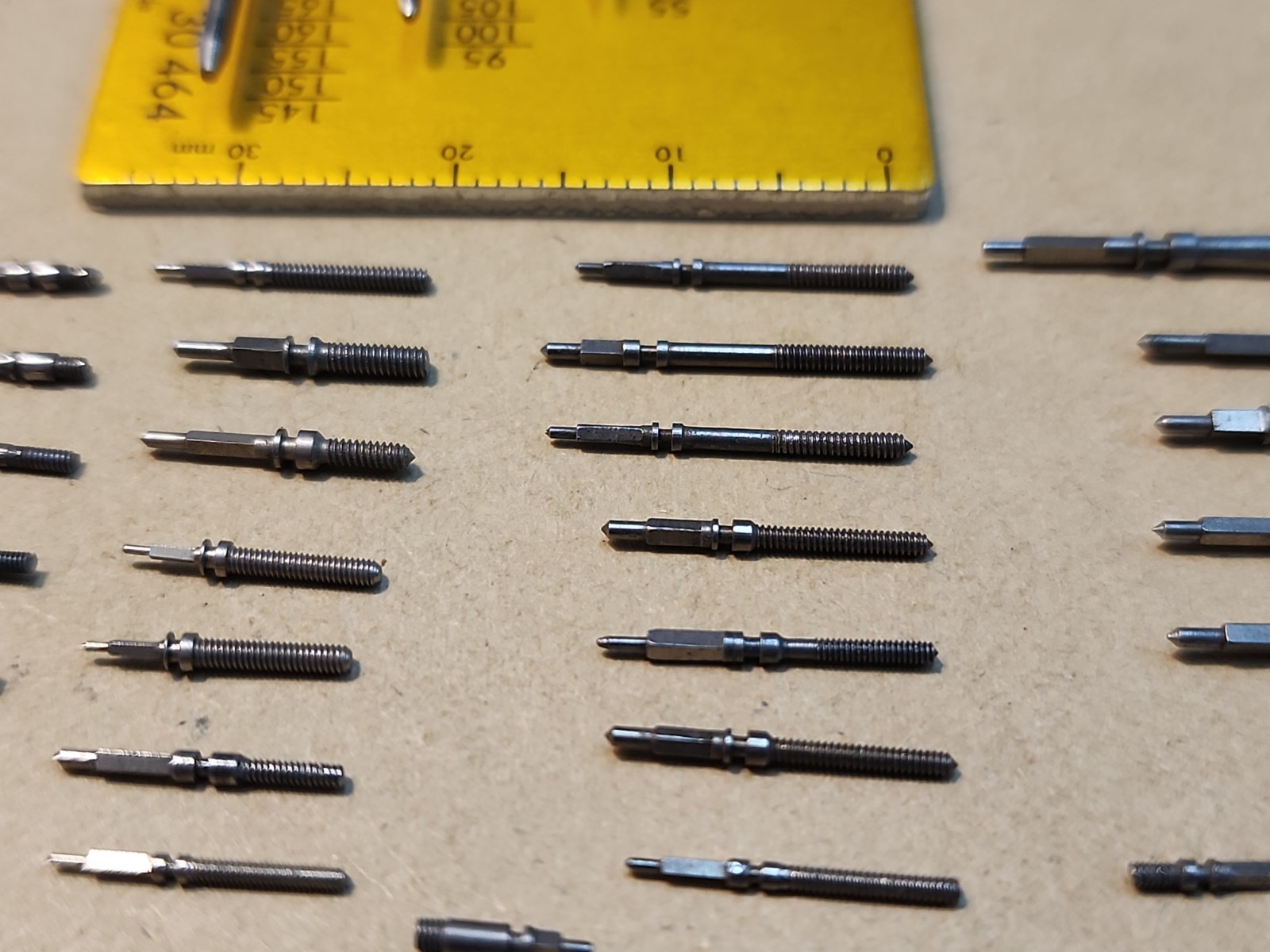 Lot Of 56 Mixed Wristwatch Winding/Setting Stems-Variety Of Types And Tap Sizes