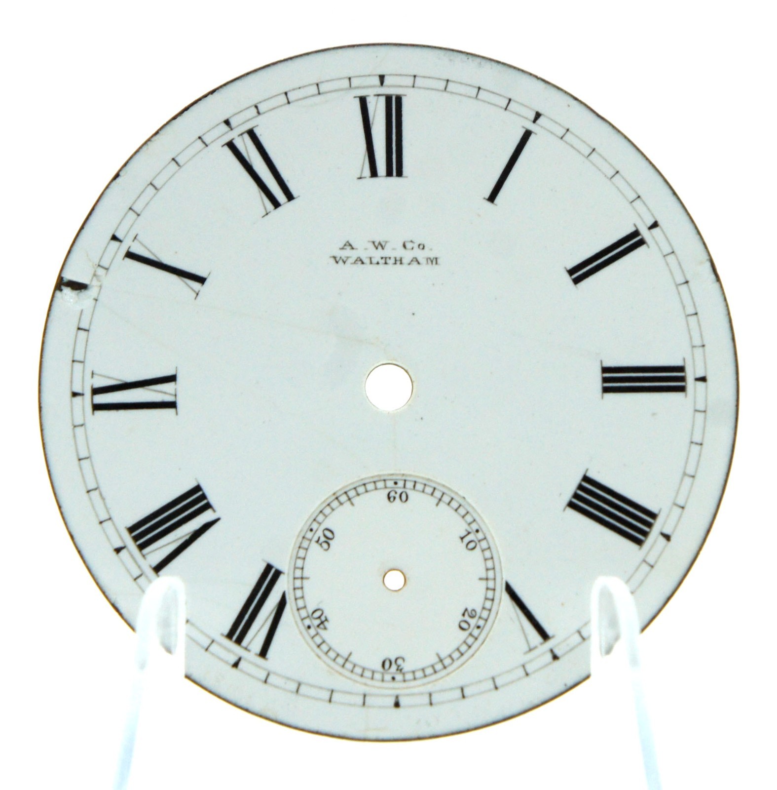 NICE 42 mm VINTAGE POCKET WATCH DIAL AMERICAN WALTHAM CO ROMAN NUMERALS
