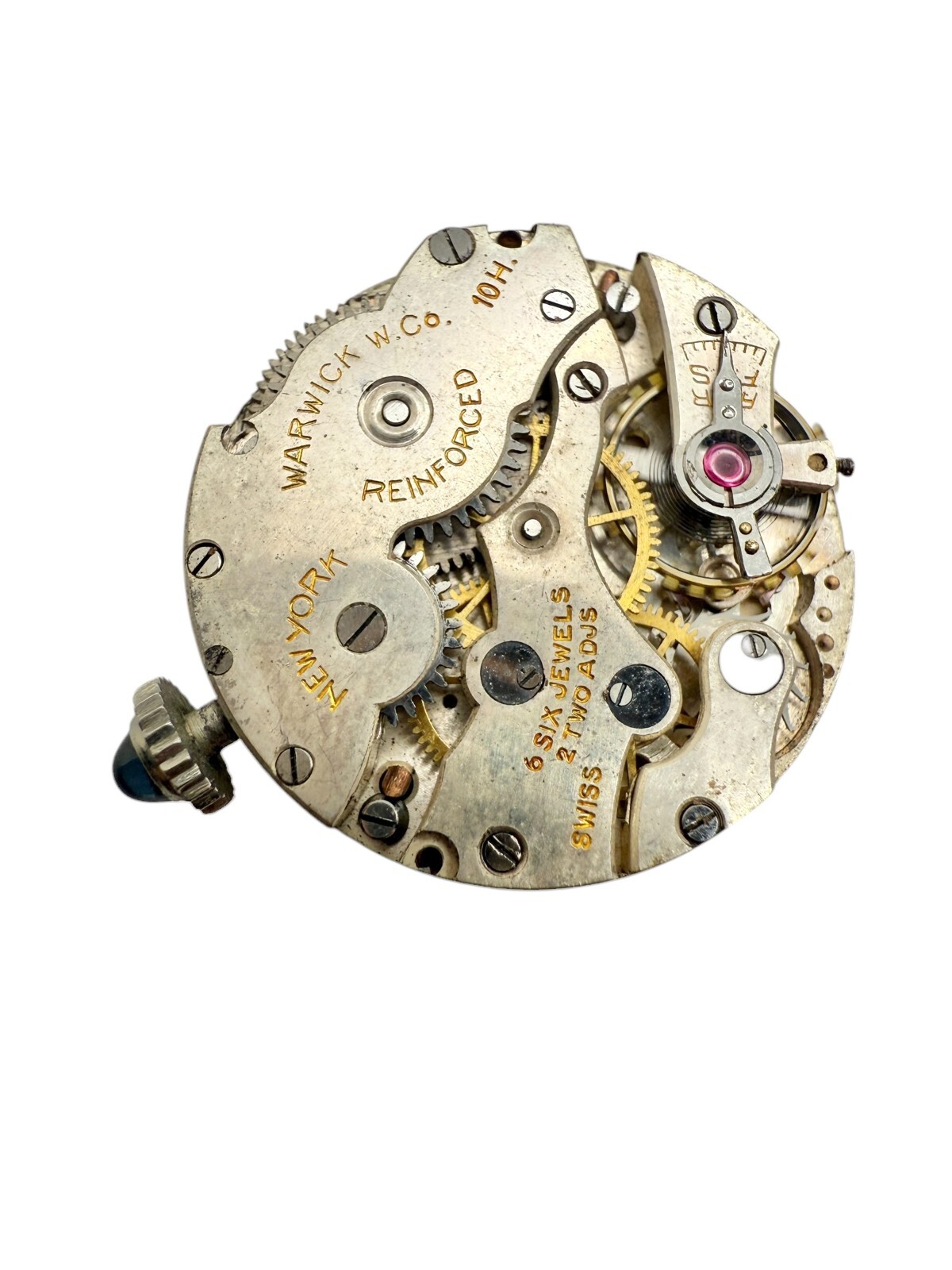 Running Antique Warwick Manual Wind Swiss Art Deco Watch Movement