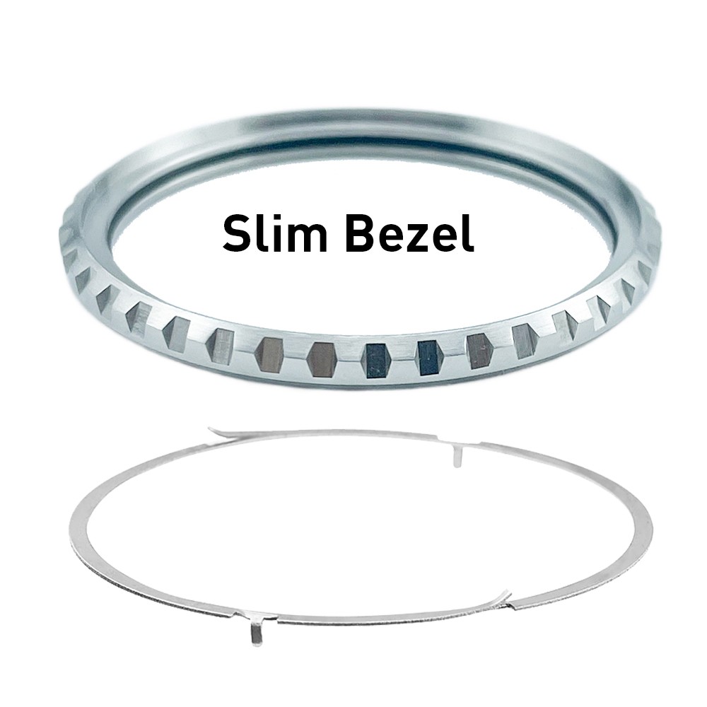 Silver 316L Slim Fluted Bezel and Click Spring Parts for SKX007 SRPD Watches
