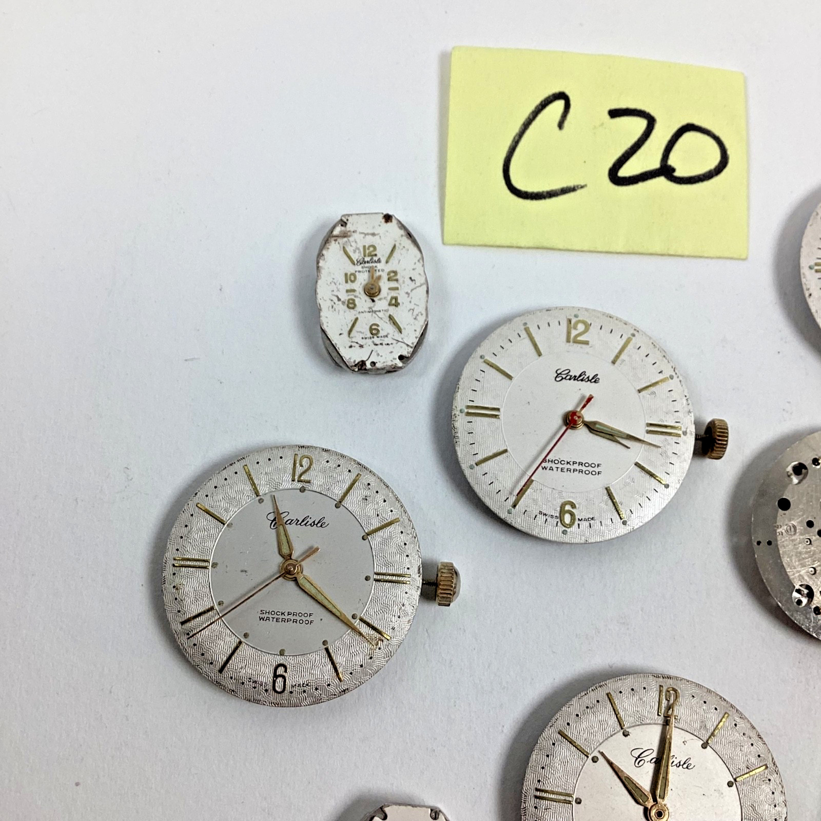 Lot Carlisle Henriline Watch Co Ebosa EB65 Swiss 1 Runs Spare Part Repair READ