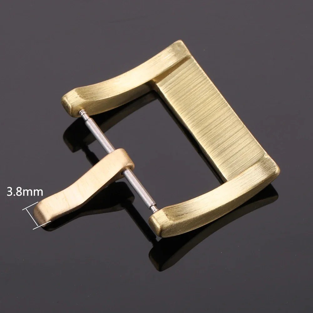 Durable Bronze Metal Watch Band Pin Buckle Solid Copper Strap Clasp 18-24mm