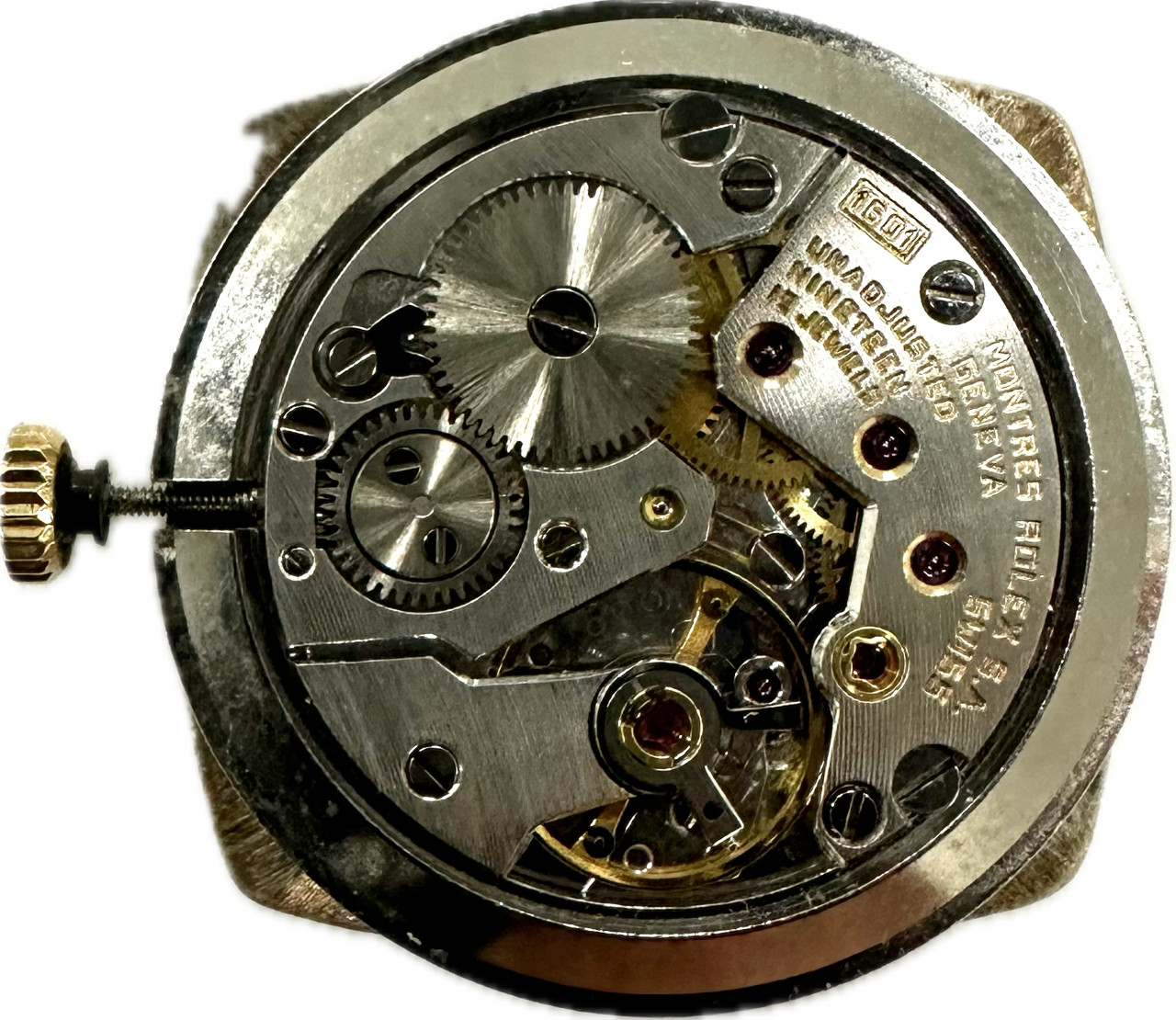 ROLEX 1601 Cellini Movement 2 Hands Serviced with Dial , Hands & Crown Genuine
