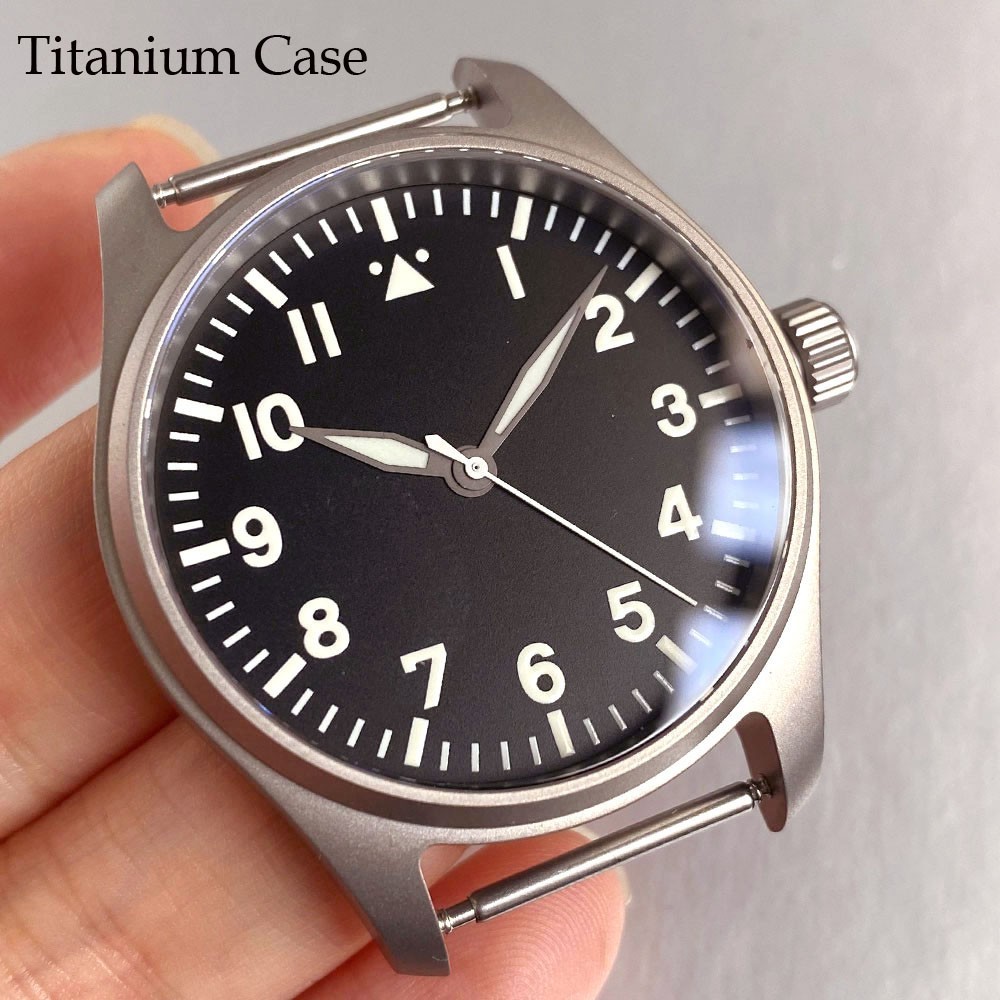 39mm Titanium Watch Case With 33.5mm Dial Titanium Hands Fit NH35 Miyota 8215 PT