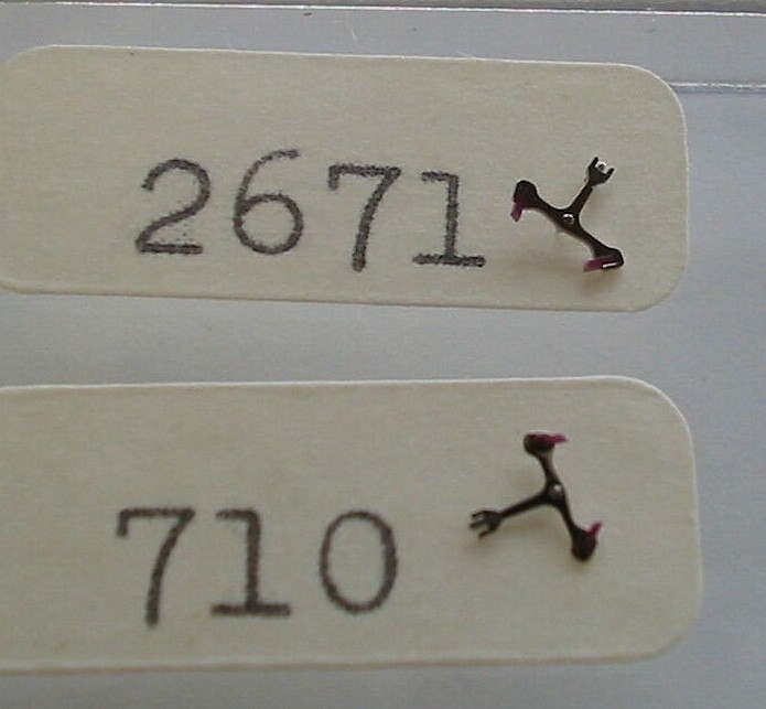 ETA 2671, 2678, 2670, 2677, movement parts, 2 units #705 + 2 units #710