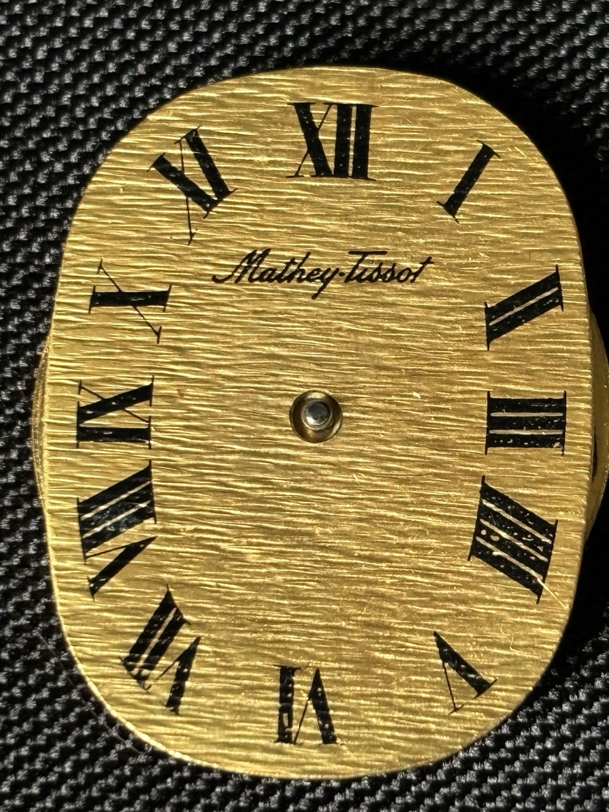Vintage Mathey Tissot Watch Movement Dial Oval Roman Numeral 17J Parts/Repair