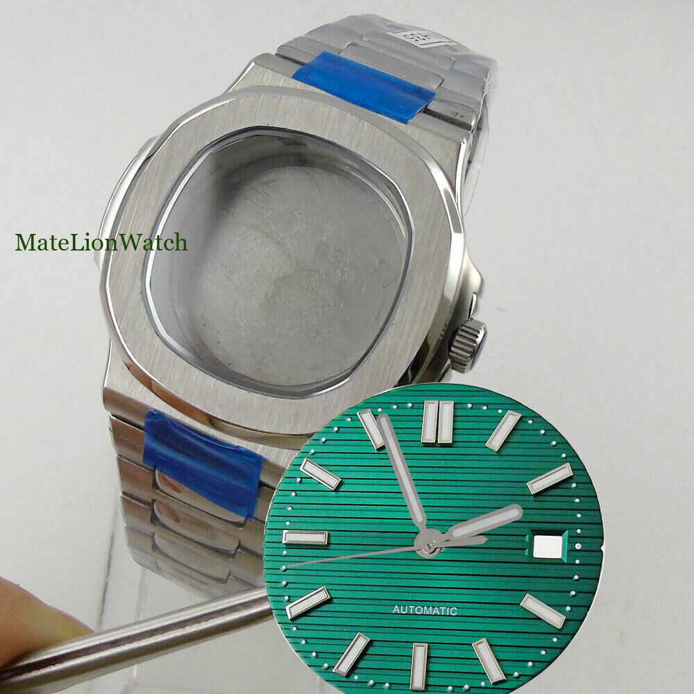 Sapphire Crystal 40mm Square Watch Case+Dial Fit NH35A Miyota821A DG2813 ETA2824
