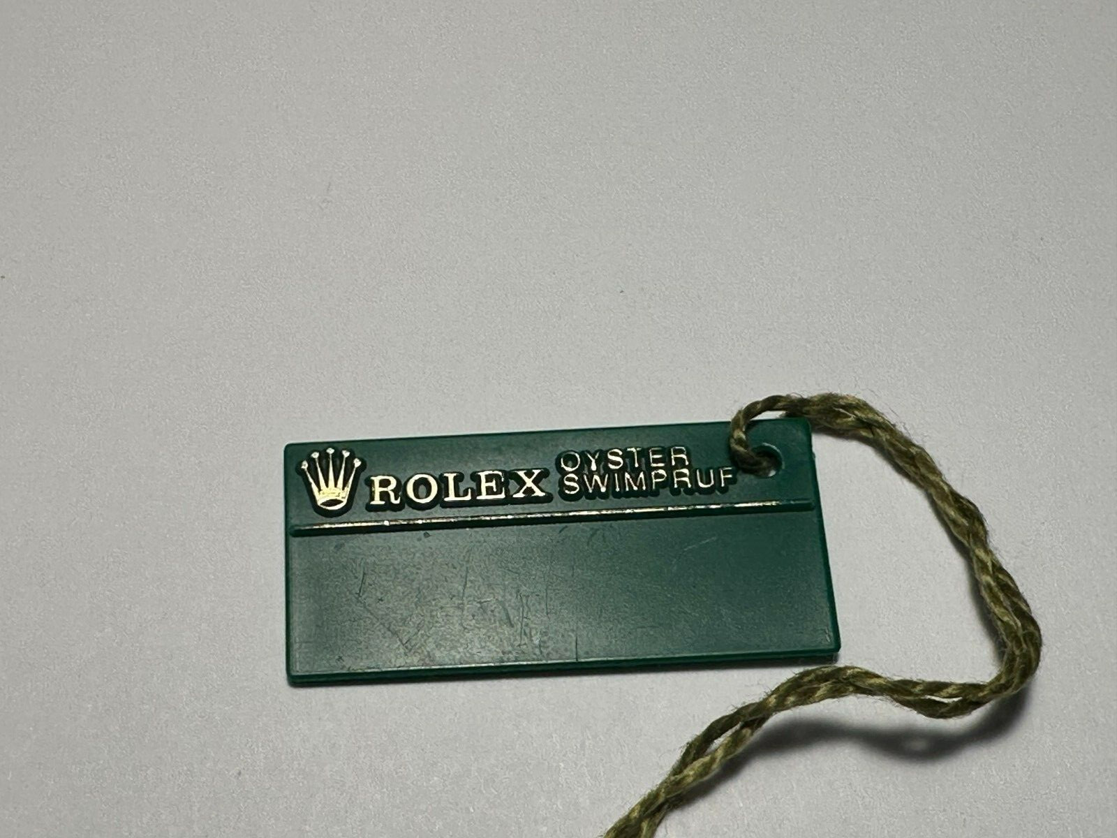 AUTHENTIC ROLEX SUBMARINER 16613 OYSTER SWIMPRUF GREEN HANG TAG