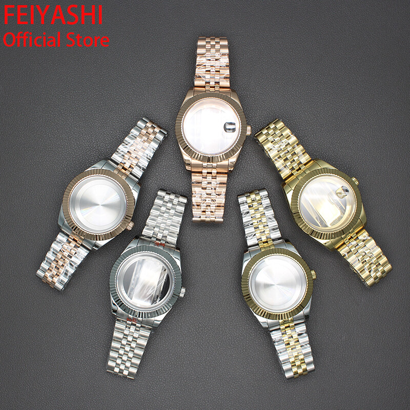 36mm/40mm Diver Watch Case+Jubilee Bracelet Stainless Steel Sliding Lock Buckle