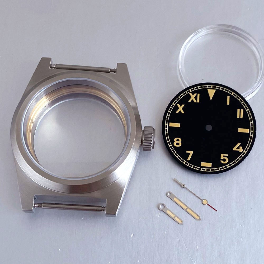 AR Steel 38mm Brushed Diver Swim Watch Case Dial 200M Waterproof Fit NH35 Miyota