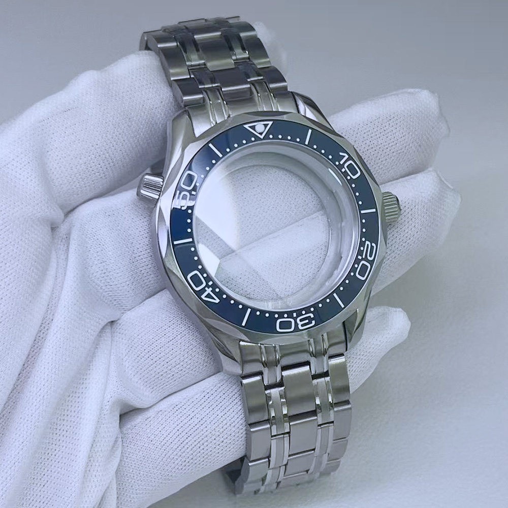 42mm DIY Steel Watch Case + Strap + Dial + Hands Fits NH35 NH36 Seamaster 300