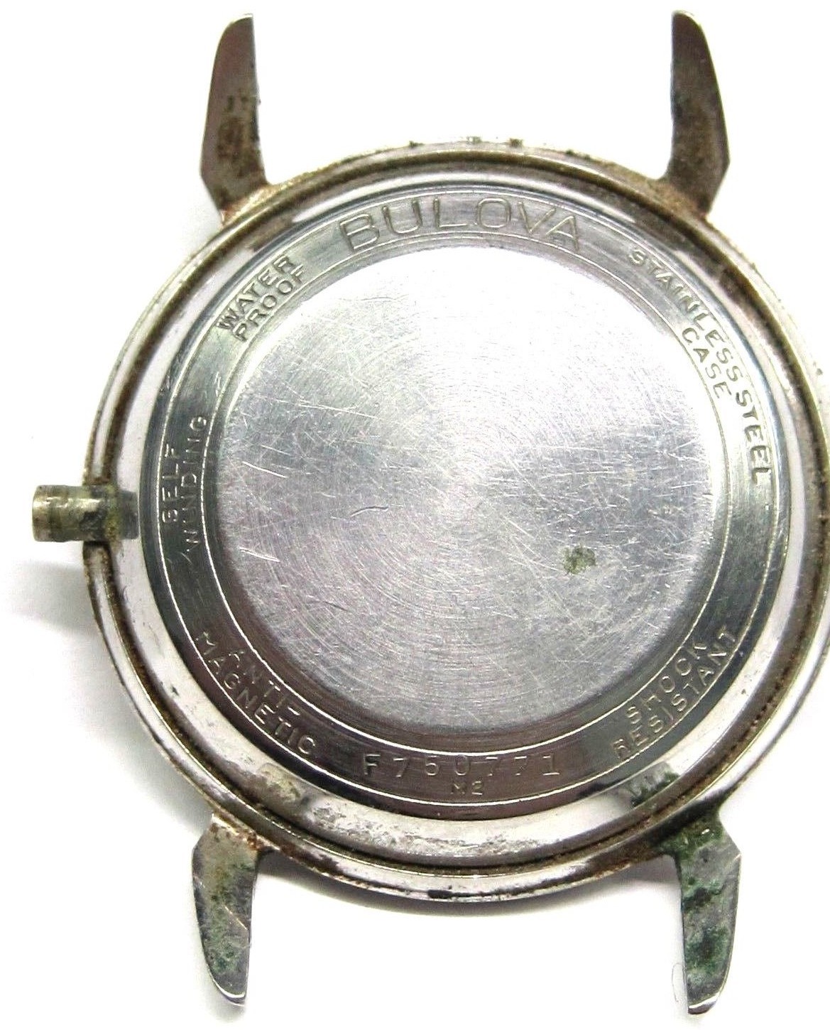 Antique Gents Bulova Stainless Steel Wrist Watch Self winding.