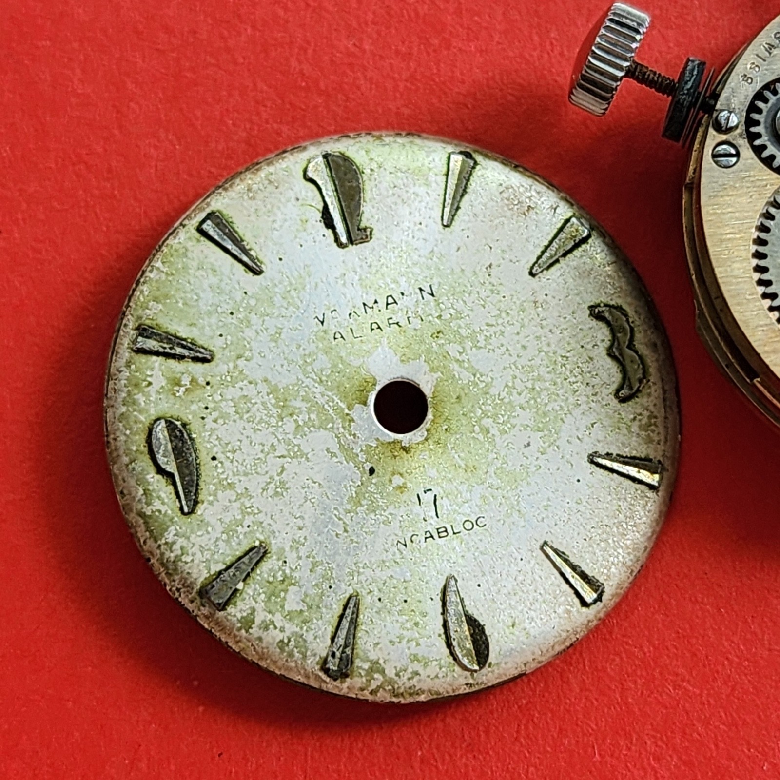 Wakmann Alarm Watch Movement Alstater Dial Crown Stem Balance Parts Cricket