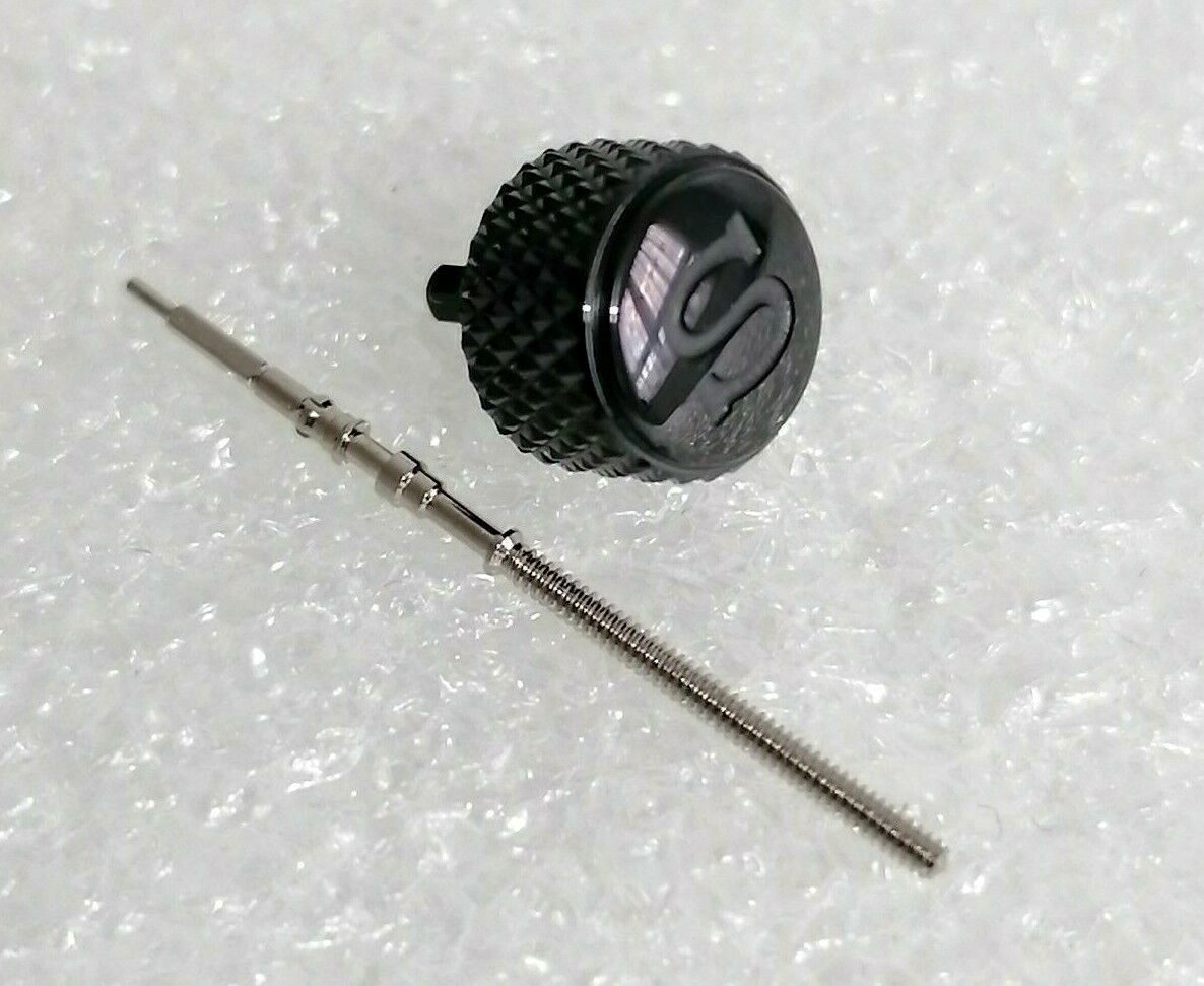 ⚫ BLACK KNURLED S CROWN AND STEM FOR SEIKO SKX007 SKX009 DIVER WATCH NH35 NH36