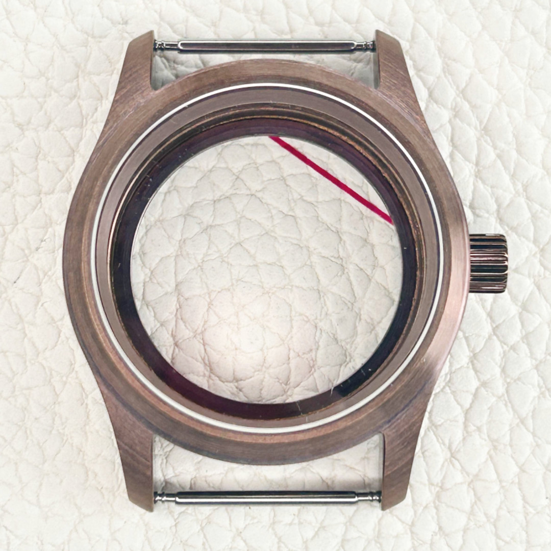 36MM Bronze Sapphire Glass Pilot Watch Case Fit Japan NH34 NH35 NH36