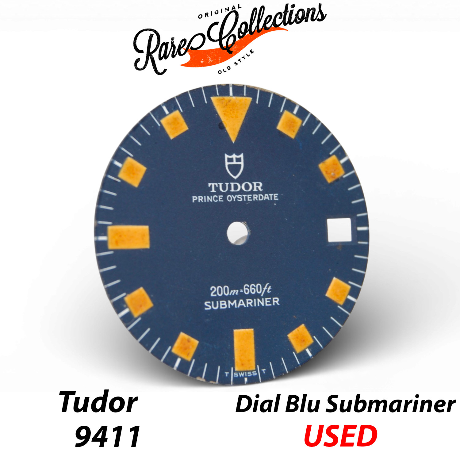 Good Condition Tudor 9411 Dial Used Submariner Snowflake Blue Tritium Dial