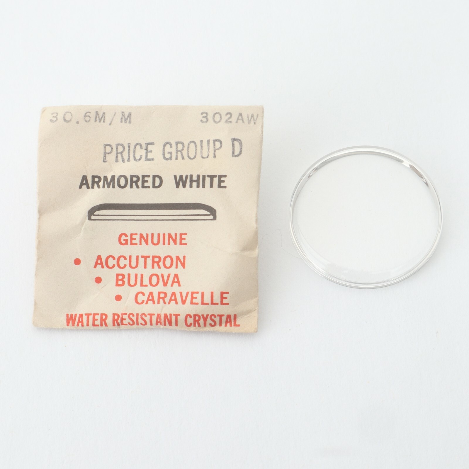 Bulova Accutron Genuine 302AW 3065mm Acrylic Armored White Crystal NOS