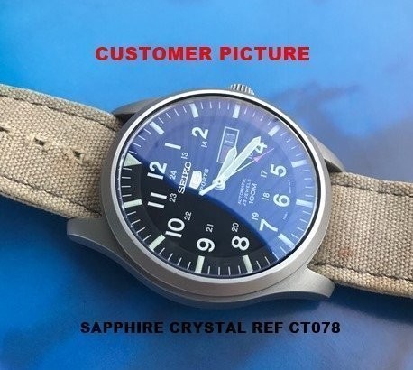 Watch Crystal Only for Seiko Military style SNZG Double Dome Sapphire Crystal –