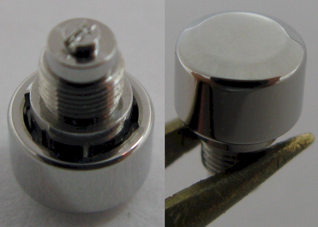 chronograph pusher in stainless steel diameter 4.2 mm fit case hole close 2.3 mm