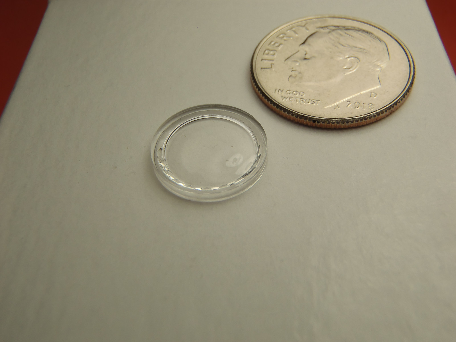FWC HIGH ROUND Diamond Edge PLASTIC WATCH STEP CRYSTAL 11.5 MM NOS