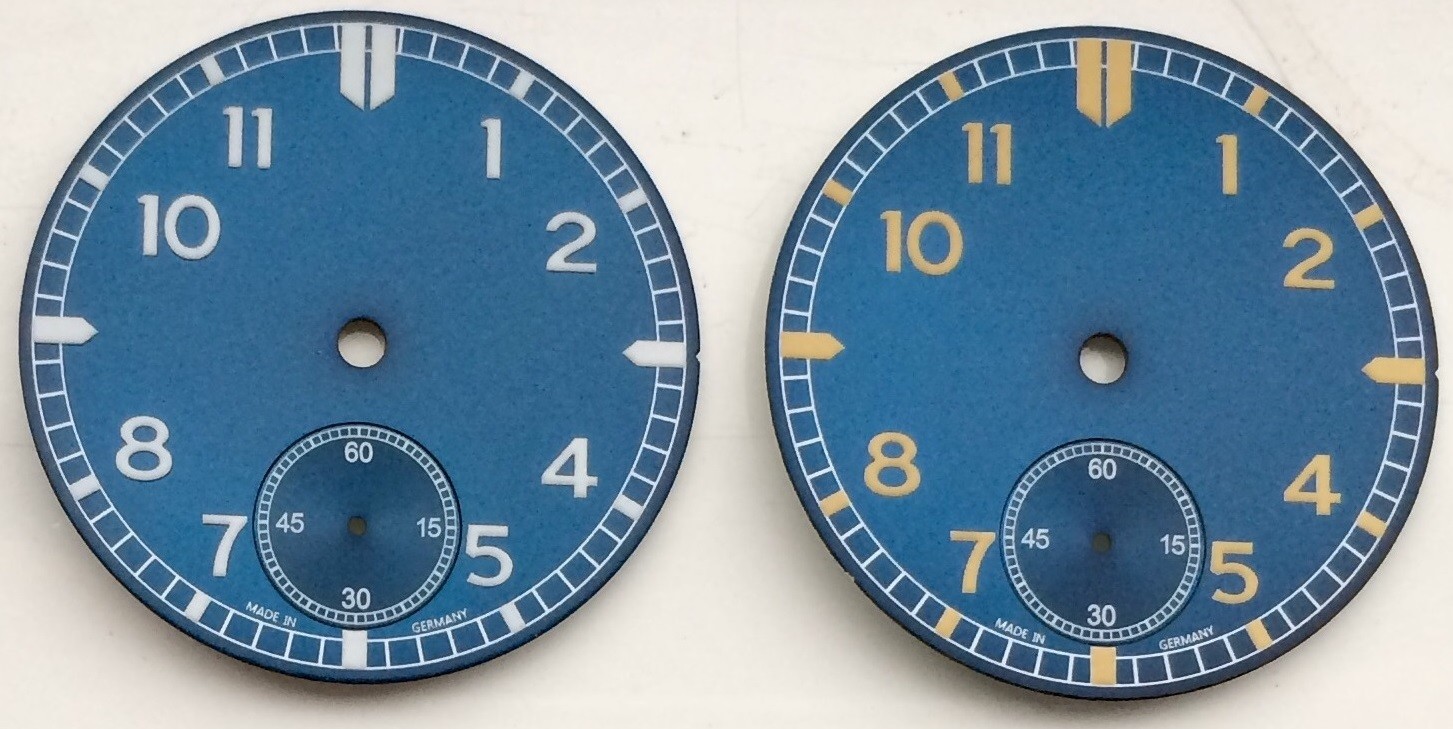 PILOT FLIEGER DIAL ETA 6498-1 D= 38.2mm BLUE GERMANY C1 UNITAS 6498 – NEW!