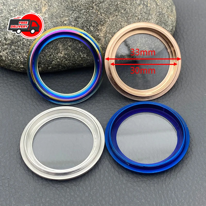 Watch Case Back Sapphire Transparent Glass Cover For Mod NH35 SKX007 Movement