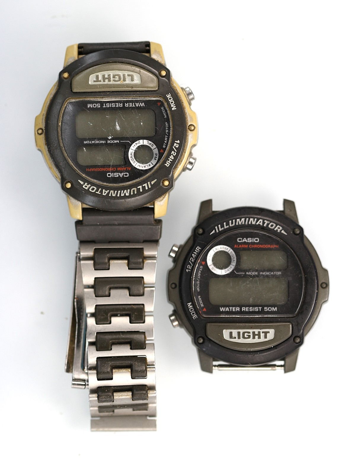 Casio Watch Men W-89H Plastic Stainless Steel Battery 50m Quartz NON-WORKING