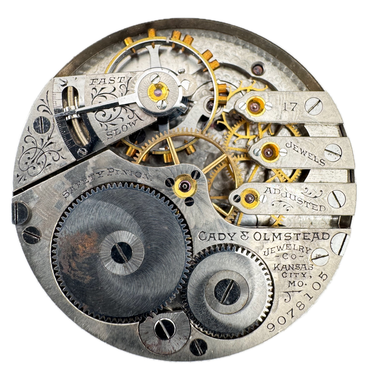 16s Elgin Cady & Olmstead Multicolor 17 Jewel Hunter Pocket Watch Movement 241