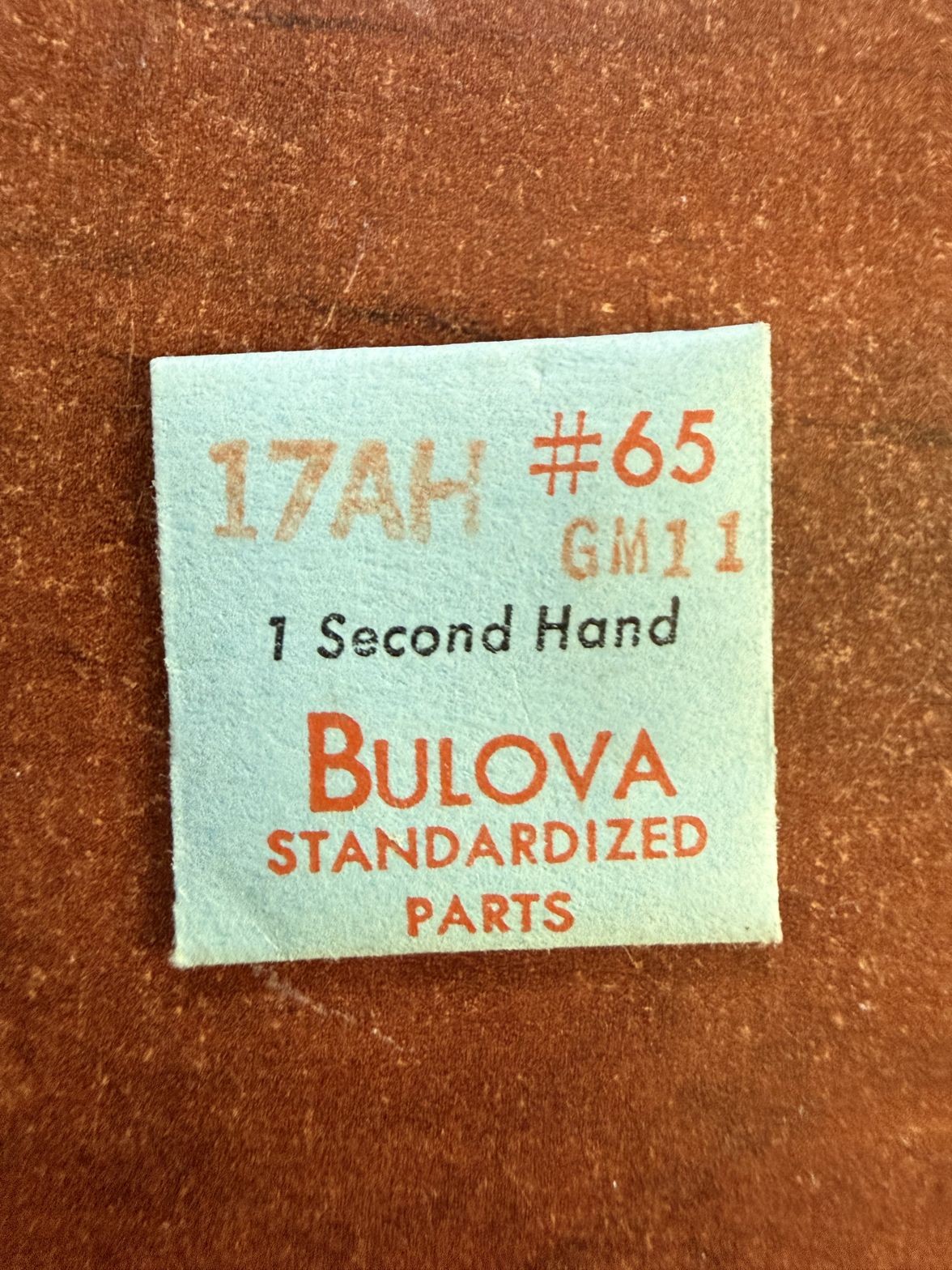 Bulova 17AH #65 Second Hand GM11 NOS Watch Hands