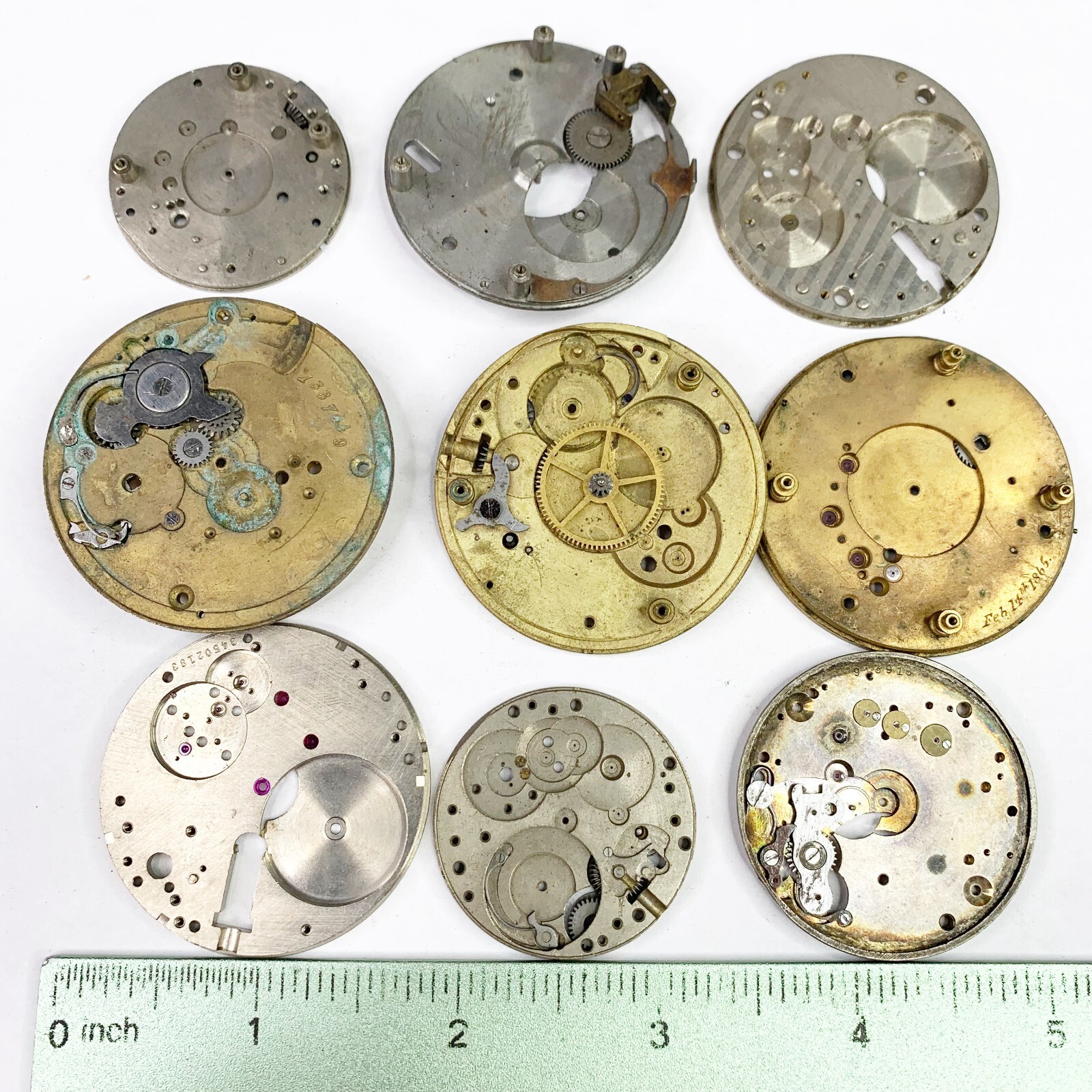 9 Pocket Watch Main Plates Gears Wheels Parts Steampunk Movement Gold Silver