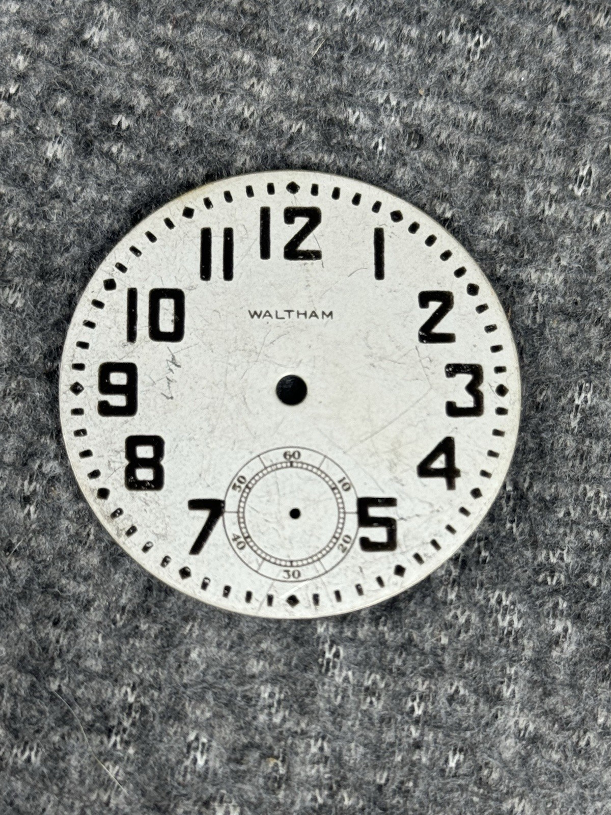 Waltham Watch Co Dial 16s Metal 12hr Arabic Numerals
