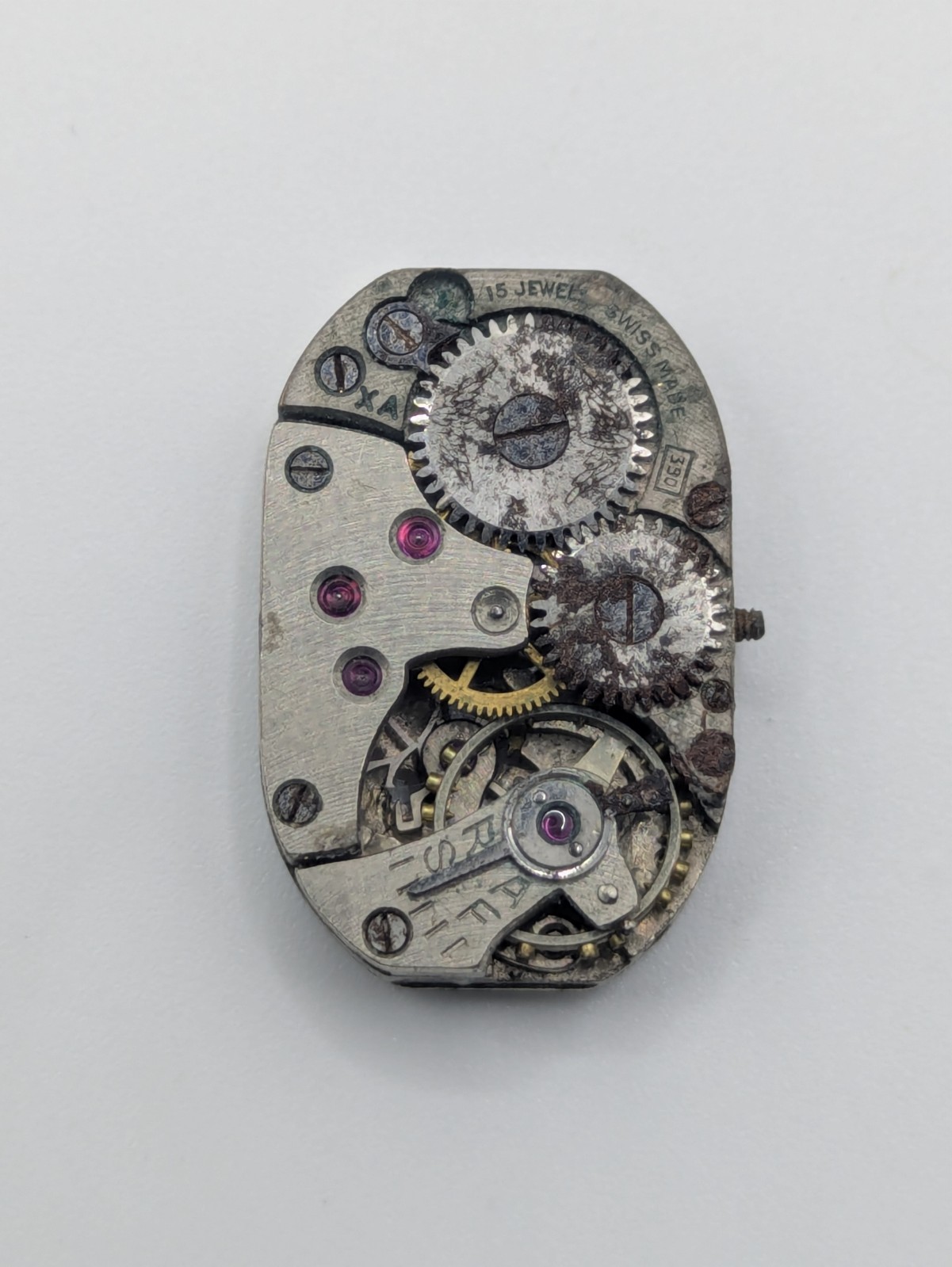 Rotary P120 Cal. 390 Manual Wind Watch Movement 15 Jewels Swiss Parts Repair