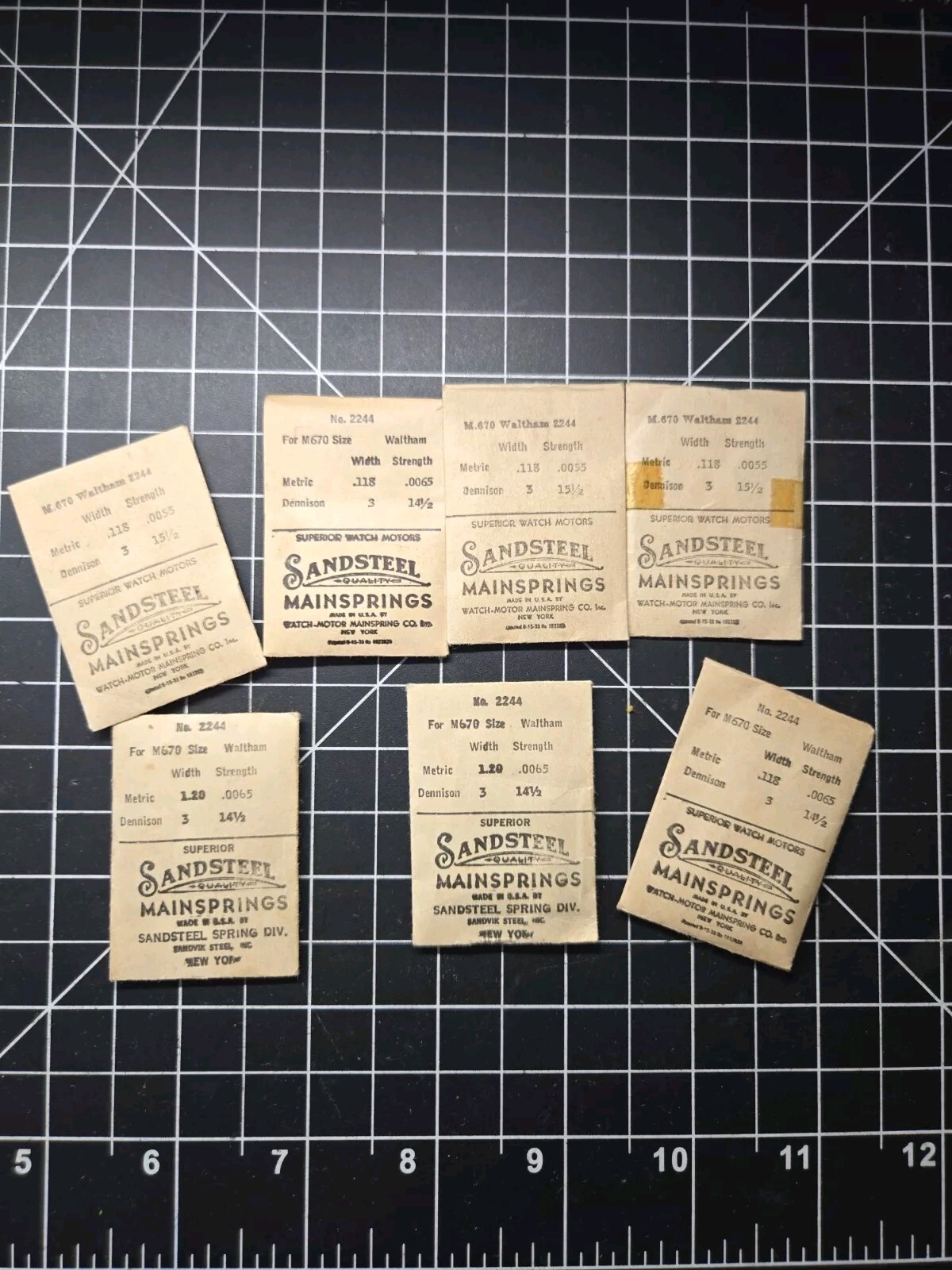 waltham pocket watch mainspring lot sandsteel sand steel 2244 model 670