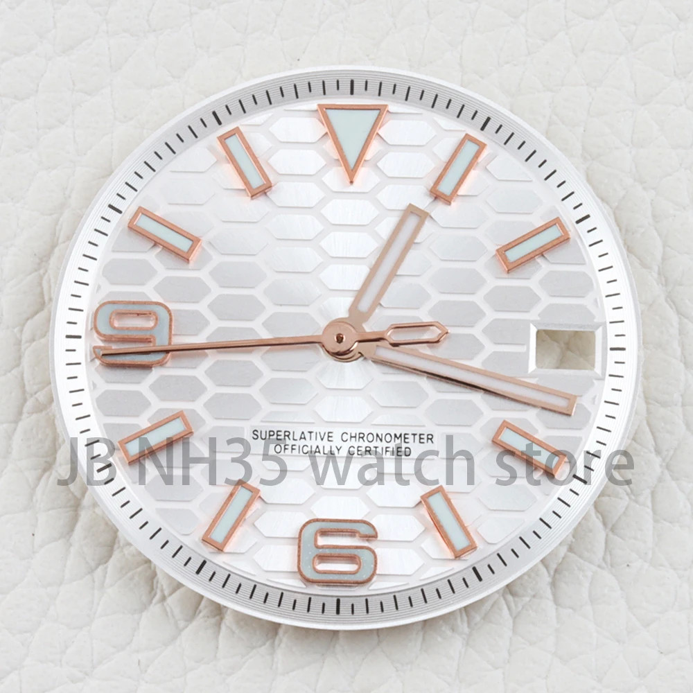NH35 Watch Dial and Hands Blue Luminous 28.5Mm Watch Face for NH35 NH36 Movement